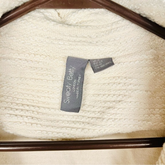 Sweaty Betty Rest Up Ivory Half-Zip Textured Long Sleeve Pullover Top - Picture 5 of 7